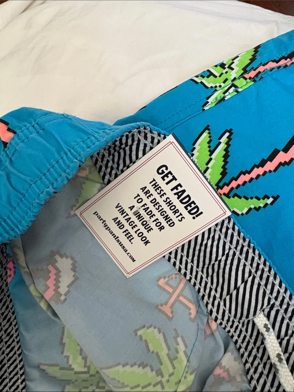 Bright Blue Flamingo Print Swim Shorts - Premium Vacation